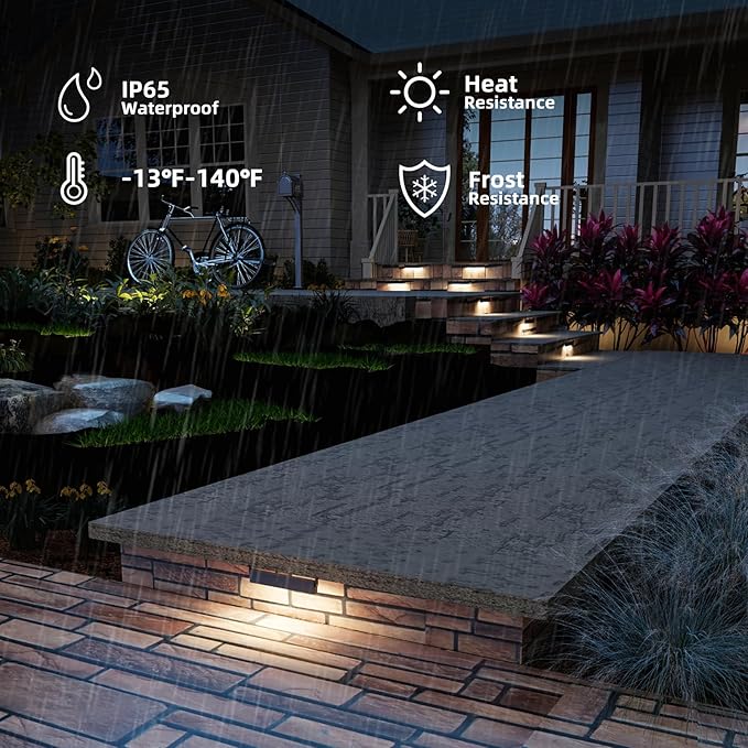 Teekuv 8 Pack 7 Inch Retaining Wall Lights, 5W LED Hardscape Lighting, 12V AC/DC Low Voltage Paver Lights Outdoor | Lumora