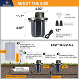 Gardenreet Brass Well Light - 12V Outdoor Waterproof LED In-Ground Landscape Lighting, Low Voltage Replaceable Bulb | Lumora