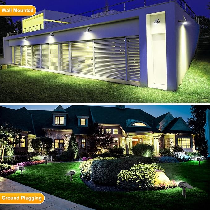 Fabrito 72 LEDs Solar Spot Lights Outdoor Waterproof, 3 Modes Landscape Spotlights, Dusk to Dawn Solar Powered | Lumora