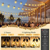 150FT Dimmable Outdoor Patio Lights - Remote Control LED String Lights with 43+2 IP65 Waterproof Shatterproof | Lumora