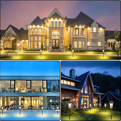 Solar Pathway Lights for Outdoor Garden - 4 Pack Waterproof Lighting to Brighten Your Path, Patio, Yard, and Walkway