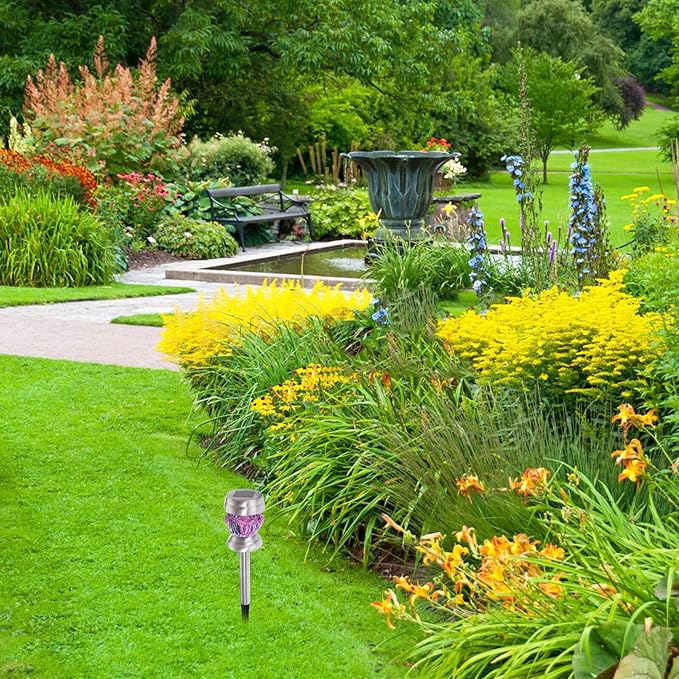 Kisangel Diamond-Shape Solar Lawn Light LED Waterproof Garden Path Light Outdoor Solar for Patio Yard Landscape with Sturdy Panel