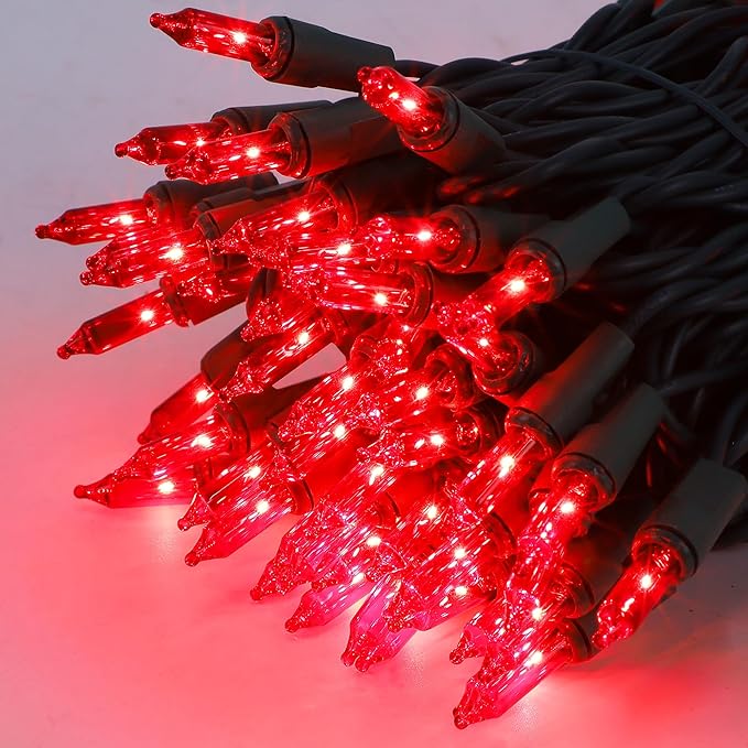 3 Pack Red Valentines String Lights, 100 Count Each, Incandescent Mini Christmas Lights, Connectable Xmas Tree Light for Indoor Outdoor Garland Birthday Holiday Wedding Festival Party