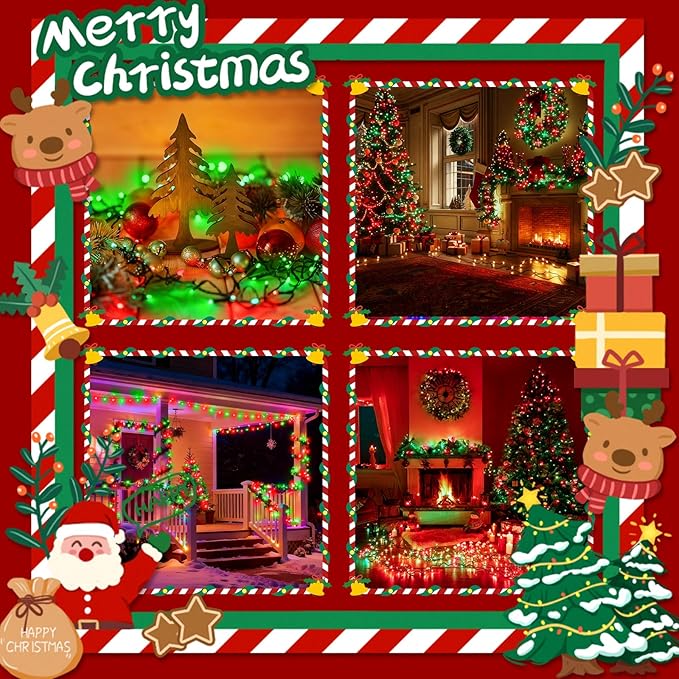 2026 New Voice Control 88ft 240LED Smart Christmas String Lights Outdoor/Indoor | String Lights with Remote, 12Modes, 7Voice Commands & Timers, Christmas Twinkle Light for Xmas Tree Decor(Red & Green)