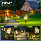 Owl Figure Solar LED Lights, Resin Garden Waterproof owl Figurine with Stake for Outdoor Yard Pathway. (White) | Lumora