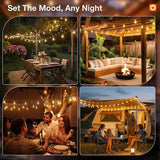 addlon 81FT(75+6) Solar String Lights Outdoor with 1FT Bulb Spacing, 75+2 Commercial G40 LED Bulbs, Solar & USB | Lumora