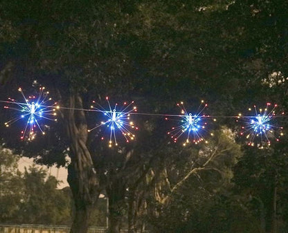 480 LED Firework Copper Wire Starburst Lights, 8 Modes with Remote Control, Dimming, Timer (Multicolor)