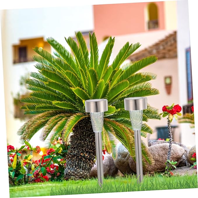 POPETPOP 12pcs Solar Garden Lights Outdoor Stake Lights Easy Install Decorative Pathway for Patio Walkway