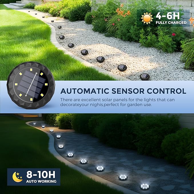 SOLPEX Mini Solar Ground Lights, 10 Pack Solar Lights Outdoor Waterproof, Landscape Lighting for Garden Pathway | Lumora