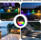 Outdoor RGB Fence Lights Wired, 3W 12V Wired LED RGB Color Changing Low Voltage Fence Lights for Outdoor Deck Post | Lumora