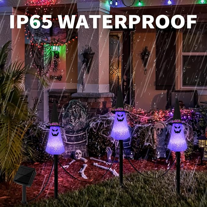 LIGHTSHINE 3PCS Ghost Solar Halloween Decorations, Solar Landscape Pathway Lights, Garden Stakes Light, Outdoor | Lumora