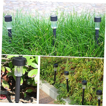 DOITOOL 10pcs Decorative Garden Stakes Solar Garden Light Lights Path Led Motion Driveway Road Outdoor Step Lamp Waterproof Lawn Landscape Patio Yard Decor Garden Decor for Outside Black