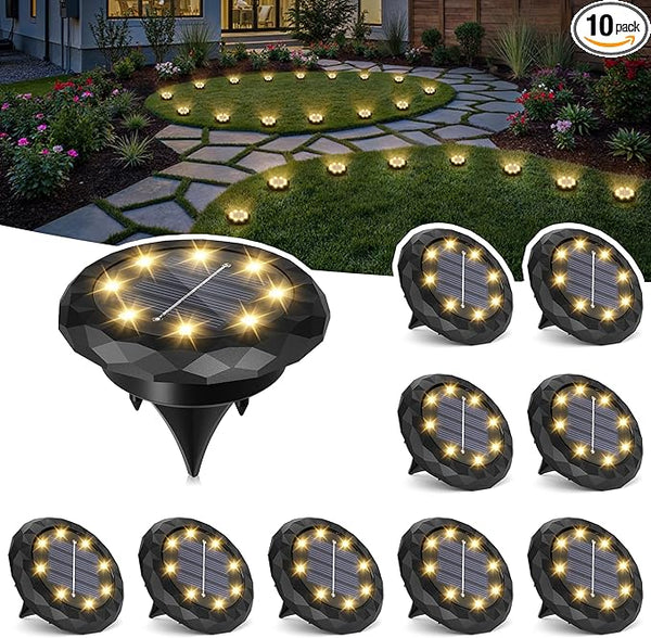 SOLPEX Mini Solar Ground Lights, 10 Pack Solar Lights Outdoor Waterproof, Landscape Lighting for Garden Pathway | Lumora