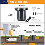 Gardenreet Brass Low Voltage Well Lights Kit(4 Pack) with 75W Transformer & MR16 Bulb & 100FT Wire & Connectors | Lumora