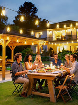 Svater Solar Outdoor String Lights 75 FT, ST38 Patio Lights Shatterproof Dimmable Vintage Edison Bulbs, Solar | Lumora