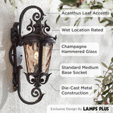 John Timberland Casa Marseille European Vintage Outdoor Wall Light Bronze French Vintage Sconce Fixture Decor for | Lumora