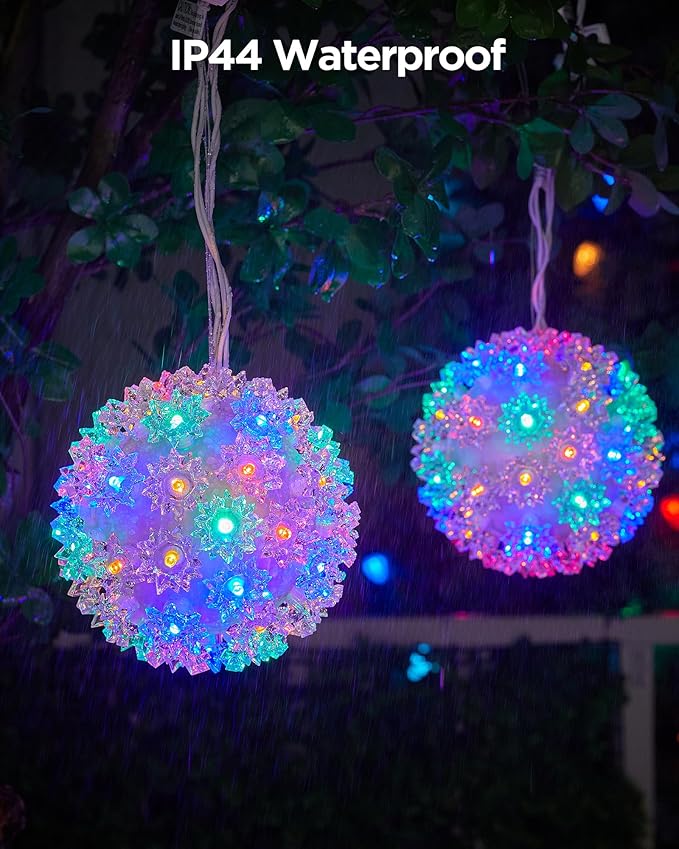 Brightown Outdoor Christmas Decorations-Starlight Sphere, Replaceable Bulbs with Add-On Plug, Lighted Sphere Balls | Lumora