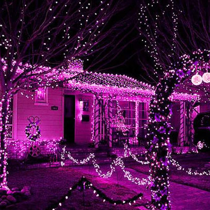 2 Pack 100 LED Solar Powered String Lights, Outdoor Waterproof Copper Wire 8 Modes Fairy Lights for Valentines Day Decor, Garden, Patio, Bedroom, Party, Home (Pink)