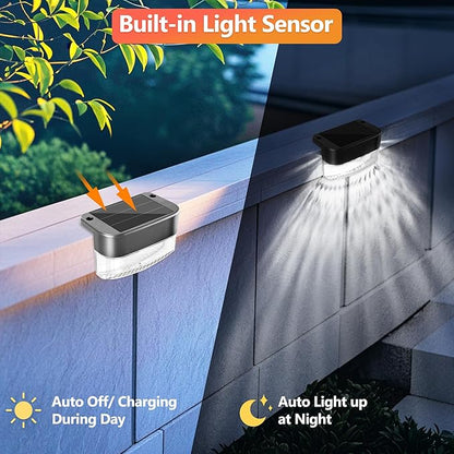 BrizLabs Solar Fence Lights, 12 Pack RGB & Warm White & 11 Colors Changing LED Solar Deck Lights with IP65 Waterproof, Outdoor Step Light Patio Fence Lighting for Patio Yard Pool Railing Garden Fence