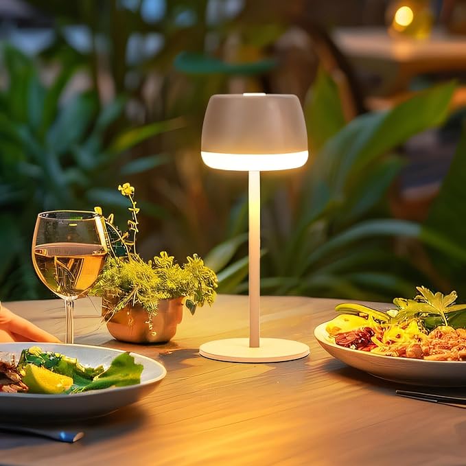 Table Lamp,Shower Table Lamps,Rechargeable Cordless Desk Light with 2200mAh Battery Operated,Indoor/Outdoor Waterproof Portable Lights,Wireless,for Patio Restaurant Home Dinner Cafe Bathroom