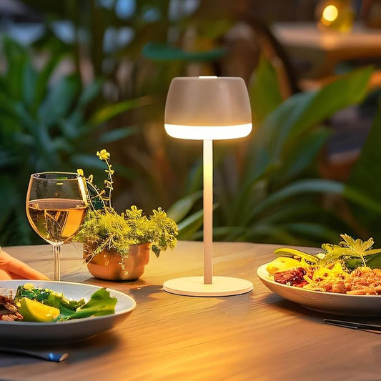 Table Lamp,Shower Table Lamps,Rechargeable Cordless Desk Light with 2200mAh Battery Operated,Indoor/Outdoor Waterproof Portable Lights,Wireless,for Patio Restaurant Home Dinner Cafe Bathroom