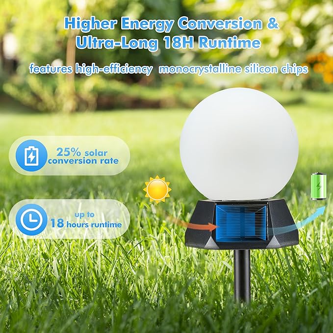 BlcTec Solar Pathway Lights Outdoor, Cool White Path Lights with 3-Sided Solar Panels, 18H Runtime, IP65 | Lumora