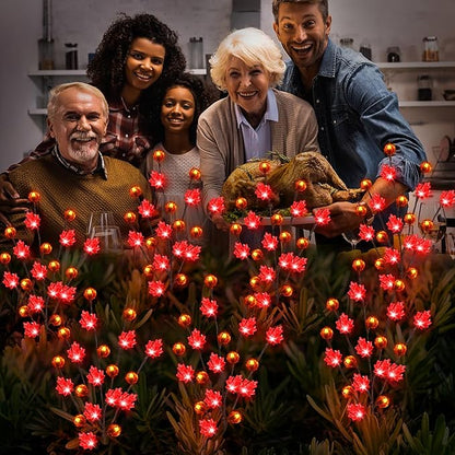 Solar Garden Path Lights for Fall Decorations,4PACK 80LED RED Maple Leaf Pumpkin Tree with Thanksgiving Party Gifts Decor,Maple Pumpkin Decor for Home,Thanksgiving Day Outdoor/Indoor Use