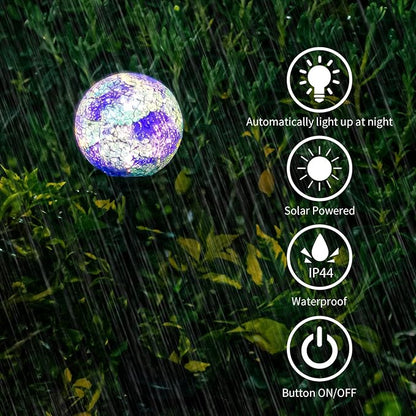 VCUTEKA Solar Lights Outdoor Decorative - Mosaic Solar Garden Stakes Light Waterproof LED Light for Landscape Lawn Patio Yard Decoration, Blue, 1 Pack