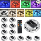 VOLISUN Solar Driveway Lights with Remote Control 12 Pack, 9-Color Changing & 12 Modes IP68 Waterproof for Marine | Lumora