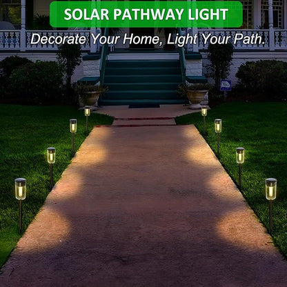 8 Pack Solar Pathway Lights, Solar Lights Outdoor Waterproof Garden Stake for Outside Yard Landscape Path Walkway Driveway Lawn Decor