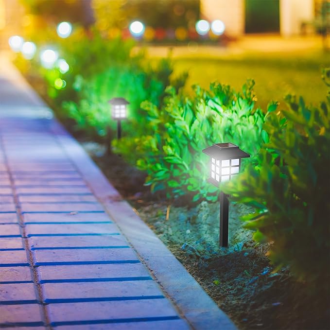 Pure Garden Solar Powered Lights (Set of 6)- LED Outdoor Stake Spotlight Fixture for Gardens, Pathways, and Patios | Lumora