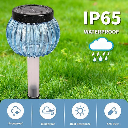 DOUBLEZHE 12Pack Solar Christmas Pathway Lights Outdoor Waterproof, Multicolor & Warm White Changing LED Outdoor Solar Lights Christmas Decorations with Auto On/Off for Garden, Yard, Patio, Walkway