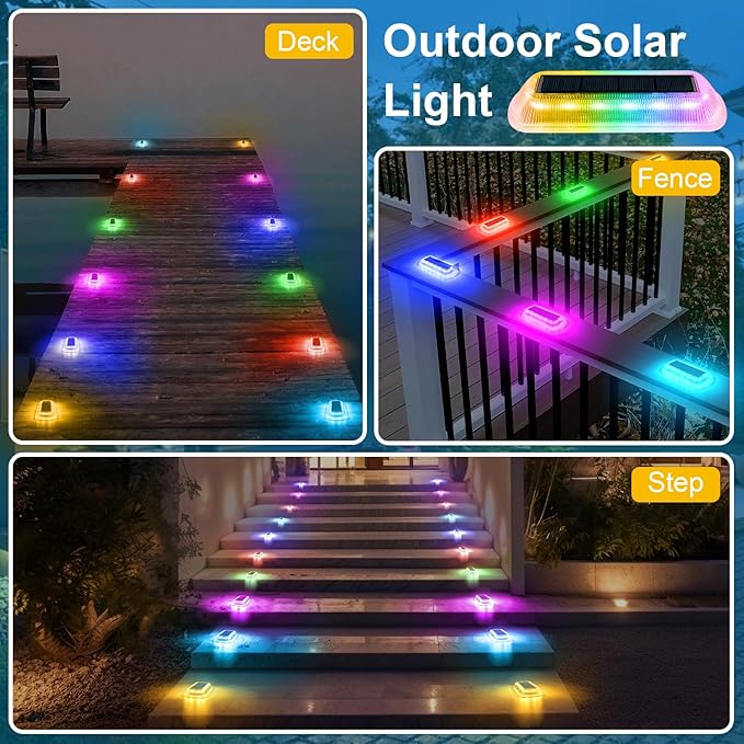 T-SUN Solar Deck Lights Outdoor Waterproof, Deck Lights Solar Powered, Driveway Marker Light for Fence Front Door | Lumora