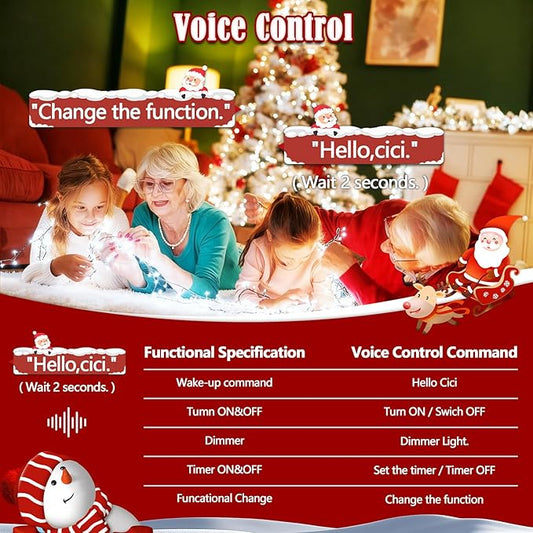 2026 New Voice Control 88ft 240LED Smart Christmas String Lights Outdoor/Indoor | String Lights with Remote, 12Modes, 7Voice Commands & Timers, Christmas Twinkle Light for Xmas Tree Decor (Cool White)