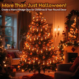 Year-Round Cozy Glow, 50Ft Outdoor Flickering Flame String Lights with 25 E12 Vintage Bulbs, Heavy-Duty | Lumora