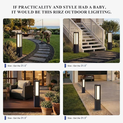 Solar Pathway Lights Outdoor Waterproof, 1 Pack Auto On/Off Driveway Lights, 3000K Landscape Lighting & Accessories, Aluminum Dimmable Outdoor Solar Lamp for Path Sidewalk Walkway Yard Decor