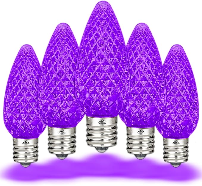 Novelty Lights 25PK C9 LED Faceted Ultra Bright Dimmable Outdoor Christmas Light Replacement Bulbs, LED Bulbs | Lumora