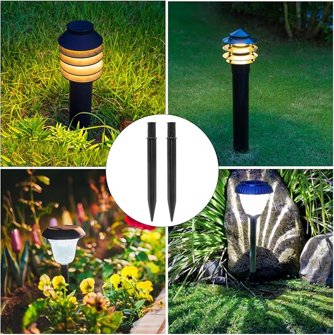 DOITOOL Ground Spike Lawn Lamp Insert 8.26In Landscape Lighting Stake for Outdoor Path Lights Yard Garden Decoration
