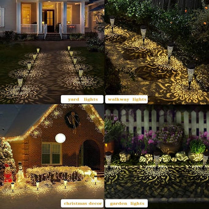 6 Pack Solar Lights Outdoor Garden Decorative Solar Garden Lights with Warm Light Waterproof Solar Pathway Landscape Lights for Path Patio Backyard Walkway Yard Lawn Decor (Black, 6Pcs)