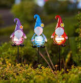 Gnome Solar Garden Lights, 22.4" H Waterproof Decorative Solar Stake Light, 3 Pcs Outdoor Statues Figurine Lights | Lumora