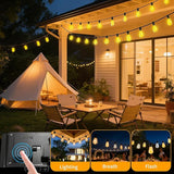 Solar Lights Outdoor Waterproof: ST38 50FT 15M Shatterproof Bulbs Patio Lights - Solar Powered & USB Charging | Lumora