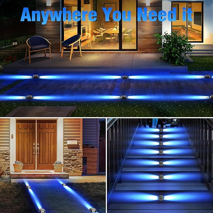 Quntis Solar Deck Lights Outdoor Waterproof 12 Pack Driveway Light, Solar Dock Lights IP65 LED Warning Step Light | Lumora