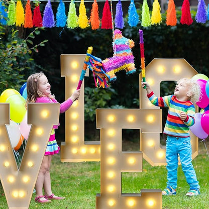 Retisee 2 Pcs Marquee Light String Bulbs13.8 ft Long for Marquee Letters Numbers 3 4 ft Tall Waterproof LED String Light for Indoor Outdoor Wedding Birthday Party Decor