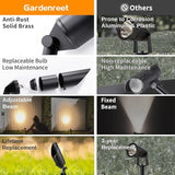 Gardenreet Brass Landscape Spotlights Low Voltage - Outdoor LED Uplight 12V, Wired Spot Lights IP65 Waterproof | Lumora