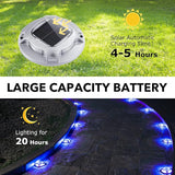 AGPTEK Solar Driveway Lights Outdoor 24 Pack, 2 Color Modes LED Deck Dock Marine Waterproof Security Marker Lights | Lumora