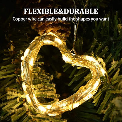 2 Pack 100 LED Solar Powered String Lights, Each 33FT Copper Wire 8 Modes Solar Fairy Lights Outdoor Waterproof for Garden, Patio, Party, Christmas, Home (Warm White)