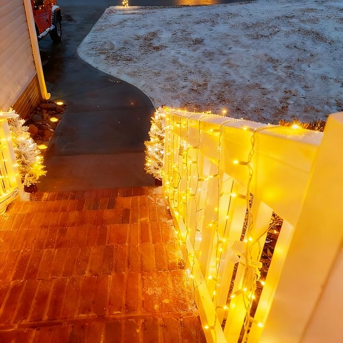 50 Counts Warm White LED Christmas Lights, 25ft Commercial Grade Outdoor String Lights - Waterproof UL Certified | Lumora