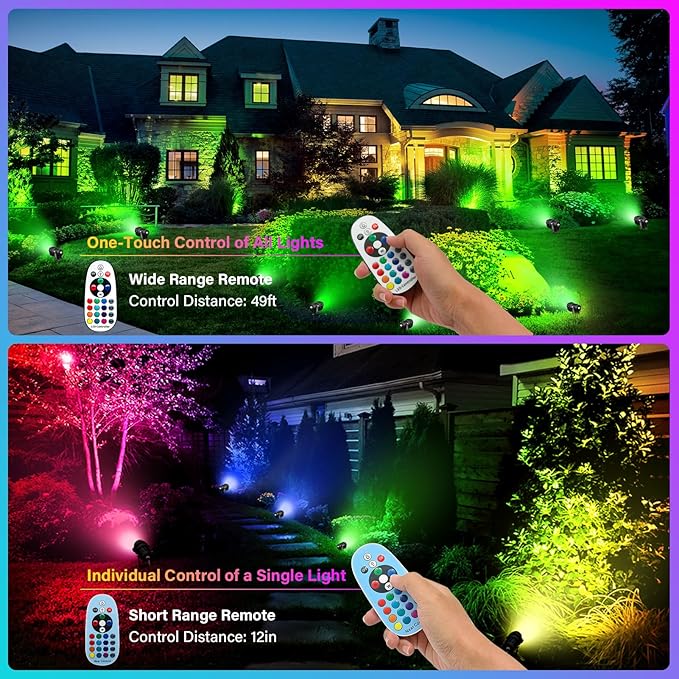 12W RGBW Low Voltage Landscape Lights,Color Changing Outdoor Landscape Spotlights,12V/24V Garden Tree Uplights for | Lumora