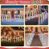 10 Pcs Christmas Candy Cane Lights 21'' Multicolor Candy Cane Pathway Light with 8 Lighting Modes Waterproof | Lumora