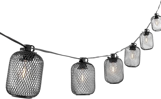 SAFAVIEH Lighting Collection Jepsen Black 10-Foot LED Outdoor String Lights | Lumora